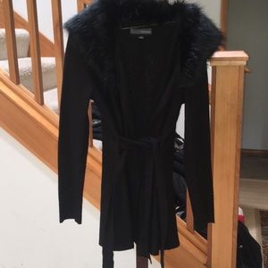 BNX wrap fur lined coat